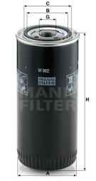 Filtre, système hydraulique de travail MANN-FILTER (W 962) 