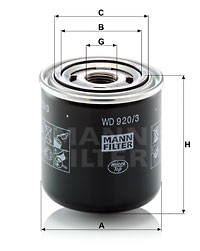Filtre hydraulique, boîte automatique MANN-FILTER (WD 920/3) 