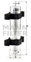 Fuel filter MANN-FILTER (WK 521/2), BMW, 3er Compact, 3er, 3er Touring, 3er Coupe, 3er Cabriolet 