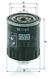 Fuel filter MANN-FILTER (WK 718/7) 
