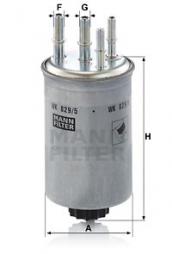 Fuel filter MANN-FILTER (WK 829/5), JAGUAR, DAIMLER, S-Type, XJ, XF, XF Sportbrake 