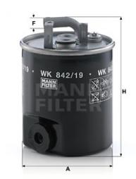 Fuel filter MANN-FILTER (WK 842/19), MERCEDES-BENZ, Grand Cherokee II 