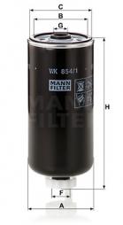 Filtre à carburant MANN-FILTER (WK 854/1), FIAT, KIA, Multipla, Punto, Sorento I 