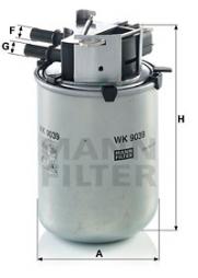 Filtre à carburant MANN-FILTER (WK 9039), NISSAN, Qashqai +2 I 