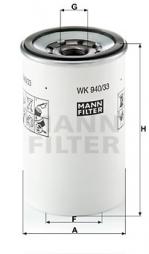 Fuel filter MANN-FILTER (WK 940/33 x) 