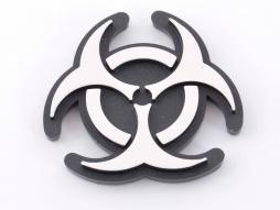Aufkleber Chrom 3D Car Logo Motiv Radioactiv 52x52 mm chrom 