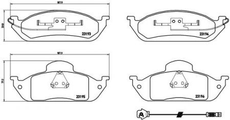 Kit de plaquettes de frein, frein à disque BREMBO (P 50 039), MERCEDES-BENZ, M-Klasse 