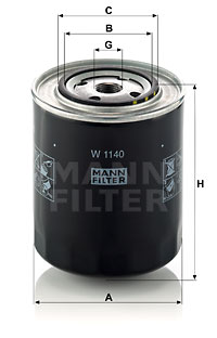 Filtre, système hydraulique de travail MANN-FILTER (W 1140), FIAT, 130, 130 Coupe 