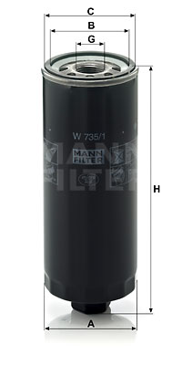 Ölfilter MANN-FILTER (W 735/1), AUDI, V8, A6, A6 Avant, 100 Avant, 100 