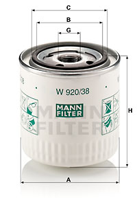 Ölfilter MANN-FILTER (W 920/38), VOLVO, S40 I, V40 Kombi, 460 L, 440 K 