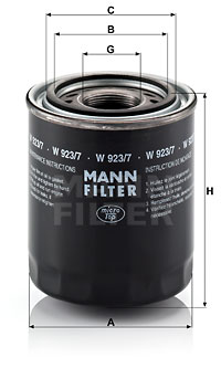 Filter, Arbeitshydraulik MANN-FILTER (W 923/7) 
