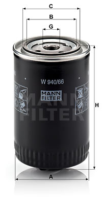Ölfilter MANN-FILTER (W 940/66), AUDI, VW, SKODA, SEAT, A4, Passat, Passat Variant, A4 Avant, Superb I, A4 Cabriolet, Exeo, Exeo ST, A6, A6 Avant 