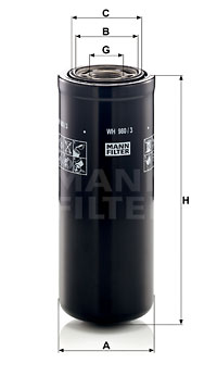 Filter, Arbeitshydraulik MANN-FILTER (WH 980/3) 