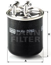 Kraftstofffilter MANN-FILTER (WK 820), SMART, MITSUBISHI, Forfour, Colt VI 