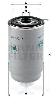 Kraftstofffilter MANN-FILTER (WK 842/11), VW, AUDI, SKODA, Passat, Passat Variant, A4, A4 Avant, A6, A6 Avant, Superb I 