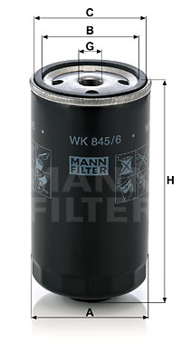 Kraftstofffilter MANN-FILTER (WK 845/6), BMW, 7er, 5er, 5er Touring, 3er, 3er Compact, 3er Touring 