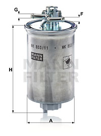 Fuel filter MANN-FILTER (WK 853/11), FORD, VW, SEAT, Galaxy, Sharan, Alhambra 
