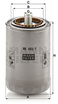 Fuel filter MANN-FILTER (WK 943/1) 