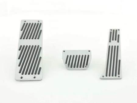 FK aluminium pedalen pedaalset 3-delig BMW 3, 5, 7, X3, X5, Z3 automaat pedaalhoes autopedalen streep design 