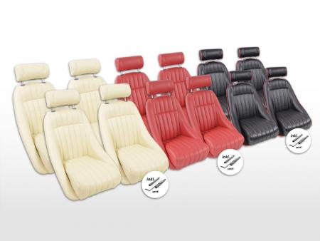 FK Oldtimer Car full bucket seats Set Classic 2 with headrest [different colors] with or without running rails 