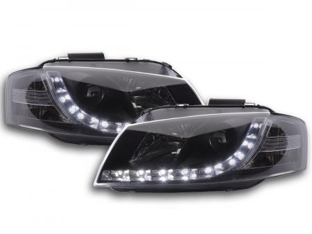 Scheinwerfer Set Daylight LED TFL-Optik Audi A3 Typ 8P  03-07 schwarz 