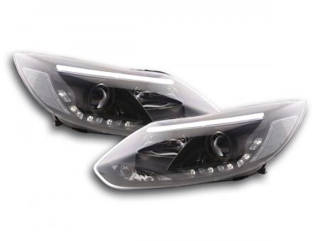 Scheinwerfer Set Daylight LED TFL-Optik Ford Focus 3  2010- schwarz 
