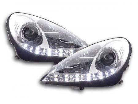 Scheinwerfer Set Xenon Daylight LED TFL-Optik Mercedes SLK R171  04-11 chrom 