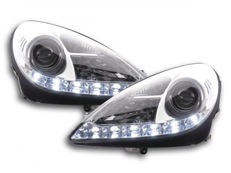Scheinwerfer Set Daylight LED Tagfahrlicht Mercedes SLK R171 chrom 