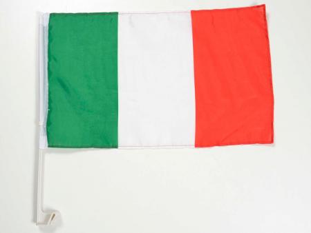 Σημαία αυτοκινήτου Σημαία αυτοκινήτου Ιταλία σημαία με βραχίονα για πλευρικό παράθυρο 30x45εκ 