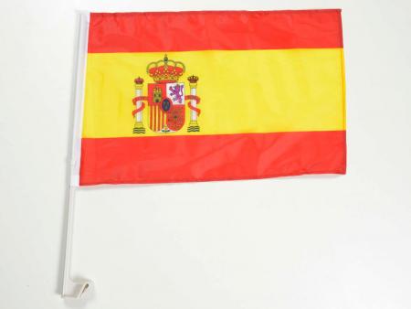 Flaga samochodowa Flaga samochodowa Flaga Hiszpanii z uchwytem na szybę boczną 30x45cm 