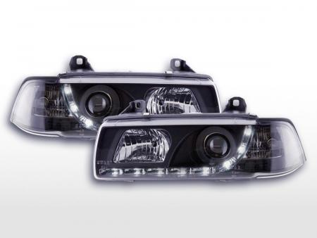Nappali fényszórók LED nappali menetfények BMW 3-sorozat E36 szedán 92-98 fekete 