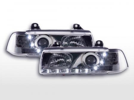 Dagslys forlygter LED kørelys BMW 3-serie E36 Coupe / Cabrio 92-98 krom til højrestyring 