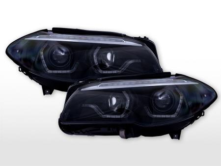 Xenon headlight set LED daytime running lights AFS BMW 5 Series F10 year 11-13 black 