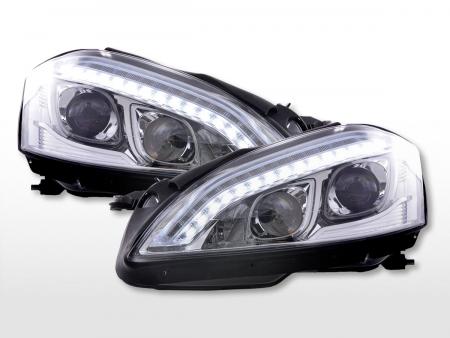 Reflektor dzienny LED DRL wygląd Mercedes-Benz S-Class (221) 05-09 chrom 