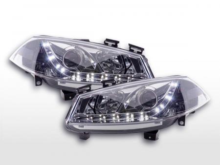 Scheinwerfer Set Daylight LED TFL-Optik Ford Fiesta Typ MK6  03-07 chrom 