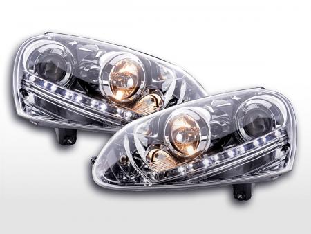 Scheinwerfer Set Daylight LED TFL-Optik VW Golf 5  03-08 chrom 