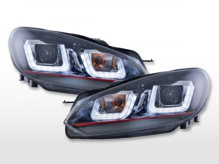 Set de faruri Lumini de zi LED-uri lumini de zi VW Golf 6 08-12 negru aspect GTI 