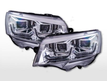 LED/halogen headlight set VW T6 year 20 onwards chrome 