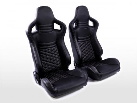 Τα σπορ καθίσματα FK με ημι-κέλυφος καθίσματα αυτοκινήτου ρυθμίζουν το άνθρακα σε μαύρο / άσπρο χρώμα 