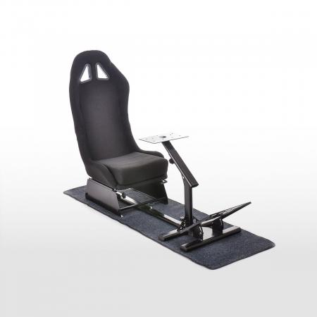 FK Gamesitz Spielsitz Rennsimulator eGaming Seats Suzuka schwarz mit Teppich schwarz