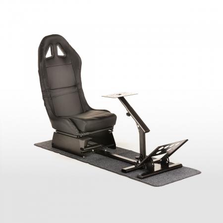 FK Gamesitz Spielsitz Rennsimulator eGaming Seats Suzuka schwarz mit Teppich schwarz