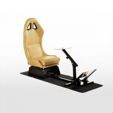 FK Gamesitz Spielsitz Rennsimulator eGaming Seats Suzuka beige mit Teppich beige