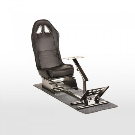 FK Gamesitz Spielsitz Rennsimulator eGaming Seats Suzuka Carbonlook schwarz mit Teppich schwarz