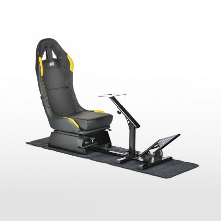 FK scaun de joc scaun de joc simulator de curse eGaming Scaune Suzuka negru / galben cu covor galben închis