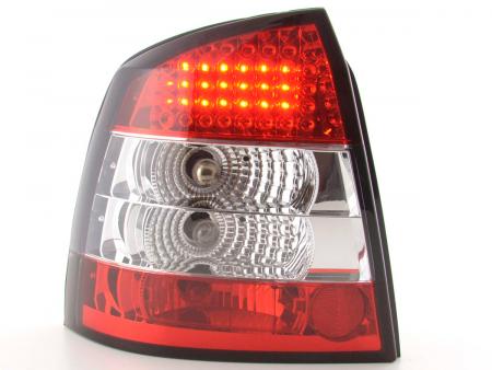 LED stop lambaları, Opel Astra G 3/5-kapılı 98-03 şeffaf / kırmızı seti 