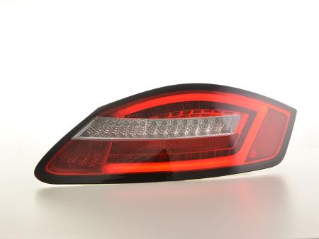 LED-baklyssett Lightbar Porsche Boxster type 987 04-09 rød/klar 
