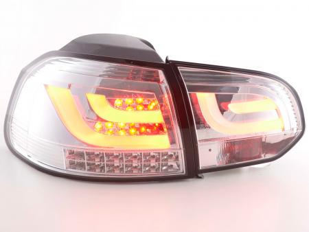 Σετ φώτων LED σετ VW Golf 6 τύπου 1K 2008-2012 χρώμιο με ενδεικτικές λυχνίες LED 