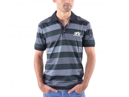 Polo shirt, polo shirt, top modern, class design, gray striped size S 