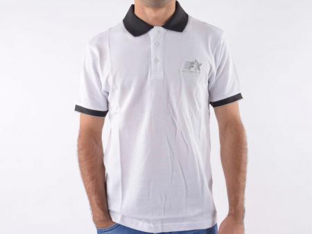 Poloshirt, piké, skjorta, toppmodern, klassdesign, vit storlek S 
