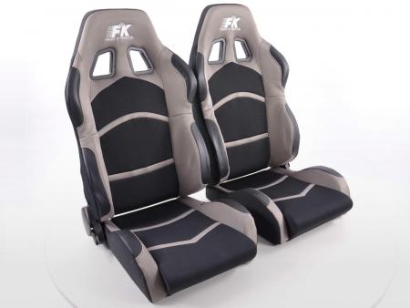 Set scaune sport FK set de scaune auto semi-scoică Tesatura Cyberstar negru / gri gri